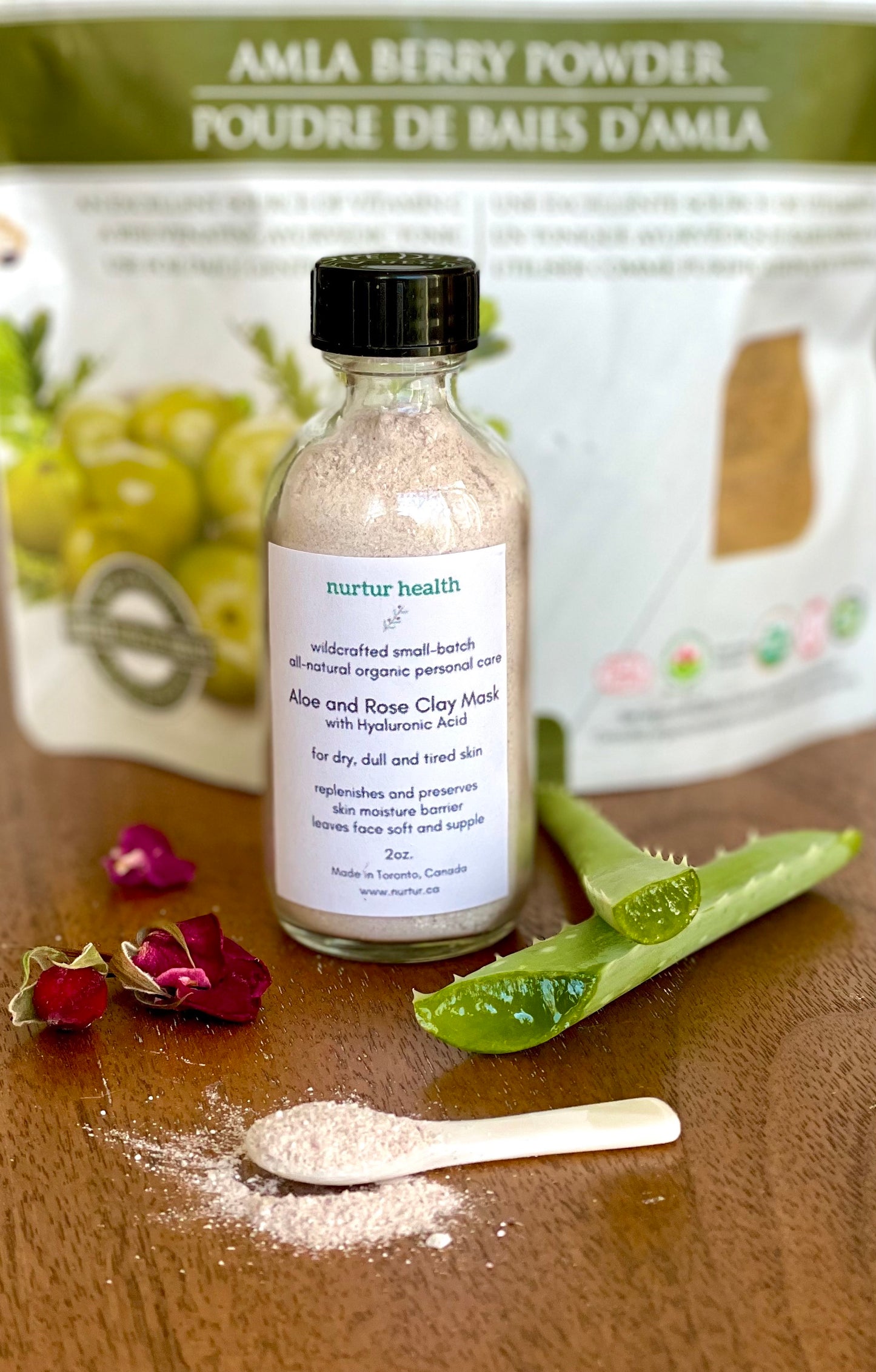 Aloe and Rose Clay Mask with Hyaluronic Acid
